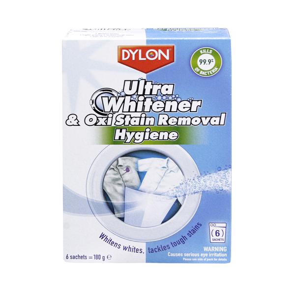 DYLON 2 IN 1 ULTRA WHITENER & OXI STAIN REMOVER 2 SACHETS WHITENS WHITE CLOTHES 