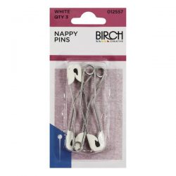 Nappy Pins White 3Pk