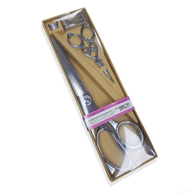 Premium Scissor Set 4pc Silver Janome Sewing Centre Everton Park