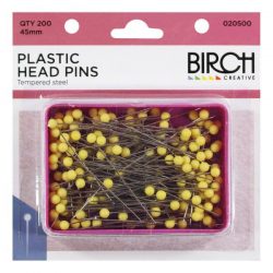 Pins Plastic Head 45Mm Pk 200