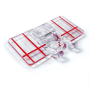 Closeup of the Janome Border Guide Foot