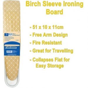 Feature list of the Birch Collapseable Sleeve Board - Great for sleeves, collars, and quilts