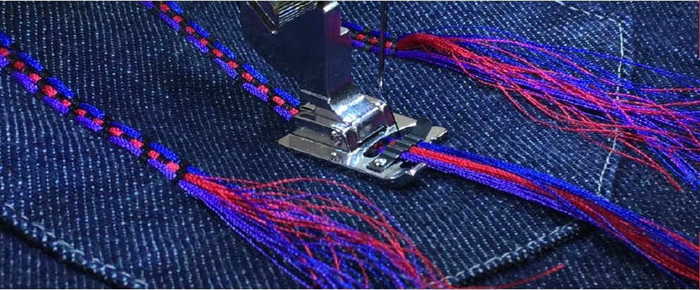 Janome Cording foot for attaching decorative cord to fabric