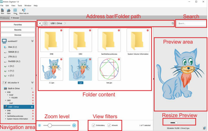Easy Navigation and File Selection