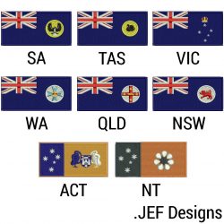 Australian State Flags embroidery designs for Janome