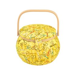 Birch Round Basket -010904-SCISSORS-GOLD
