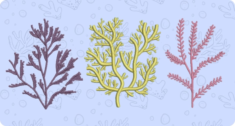 Free Ocean Coral Embroidery Designs for Janome Club Members