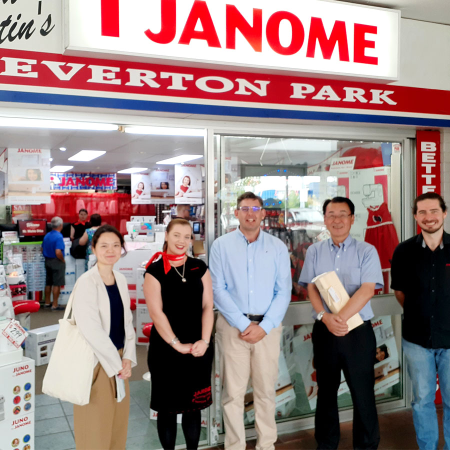 Our Team being honoured with a visit from the Janome International CEO