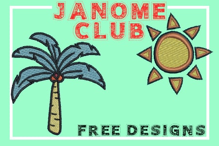 Janome Club - March 2021 - Free Beach Embroidery Designs