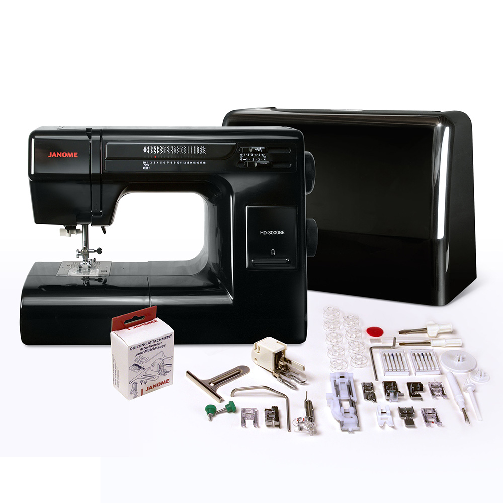 Janome HD3000 Heavy-Duty Sewing Machine with 18 Built-in Stitches