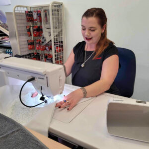 Katrina Testing the Janome MC9480