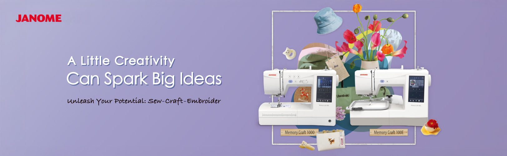 Janome MC100 and MC1000 Embroidery Range