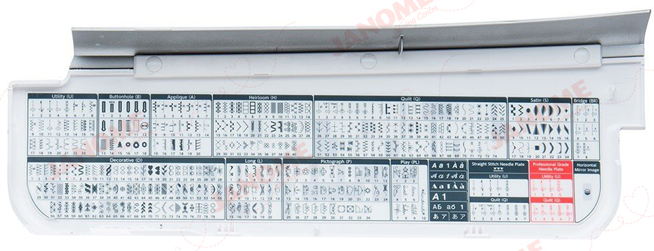 Janome MC9400QCP Stitch Chart