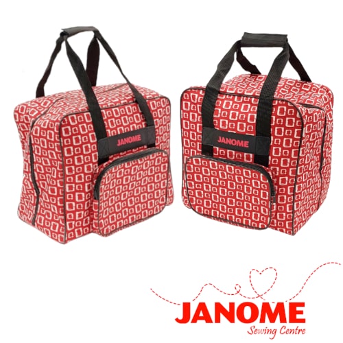 Janome Sewing Machine Tote Bag in Pink with Pink Pattern