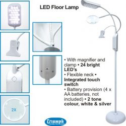Triumph Led Floor Lamp with Magnifier and Clip