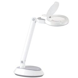 Ottlite Space-Saving LED Desk Lamp with Magnifier