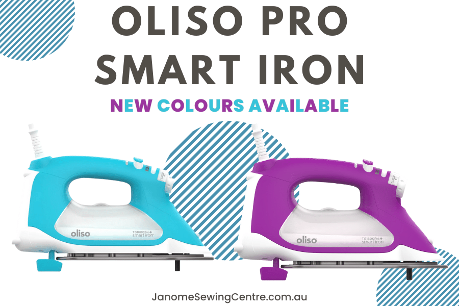 New Oliso Iron Colours available at Janome Sewing Centre