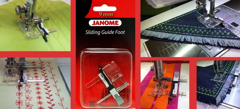 Janome Sliding Guide Foot is in the Spotlight this month
