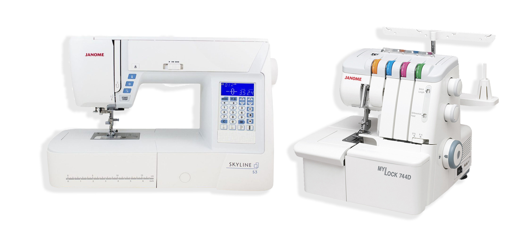 Skyline S3 + 744D COMBO Janome Sewing Centre Everton Park